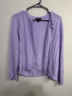 Lavender Open-Front Cardigan Sweater